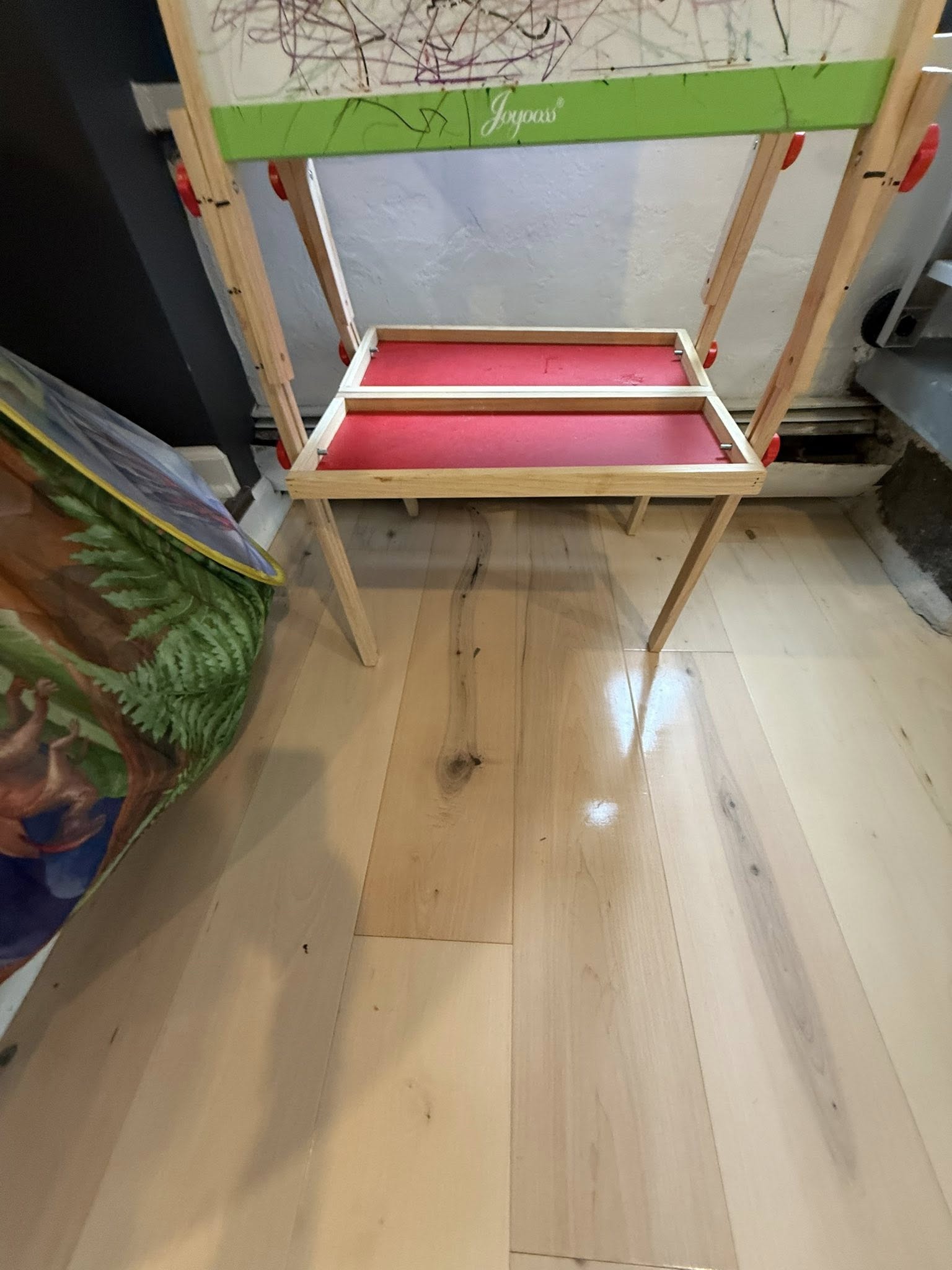 Tidy, organized playroom after cleaning
